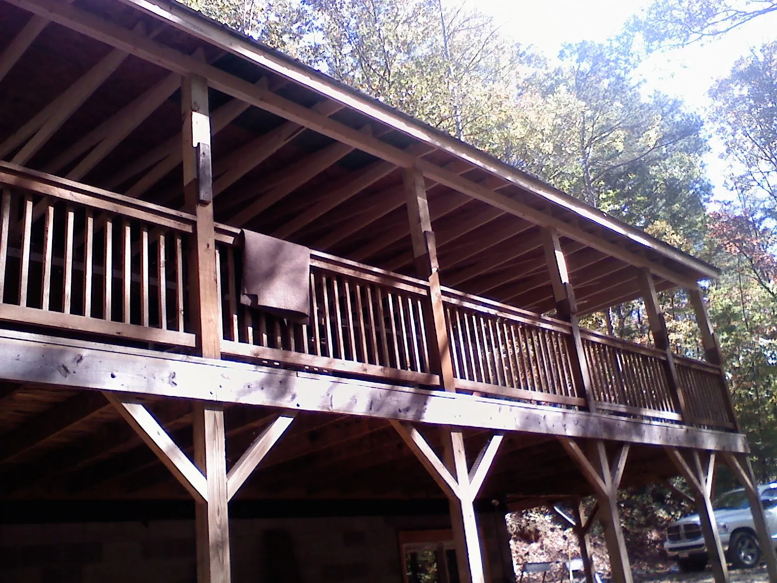 Timber framing under a new elevated porch and deck — Roof Leak Repair in Chapmansboro by Roofing Brothers
